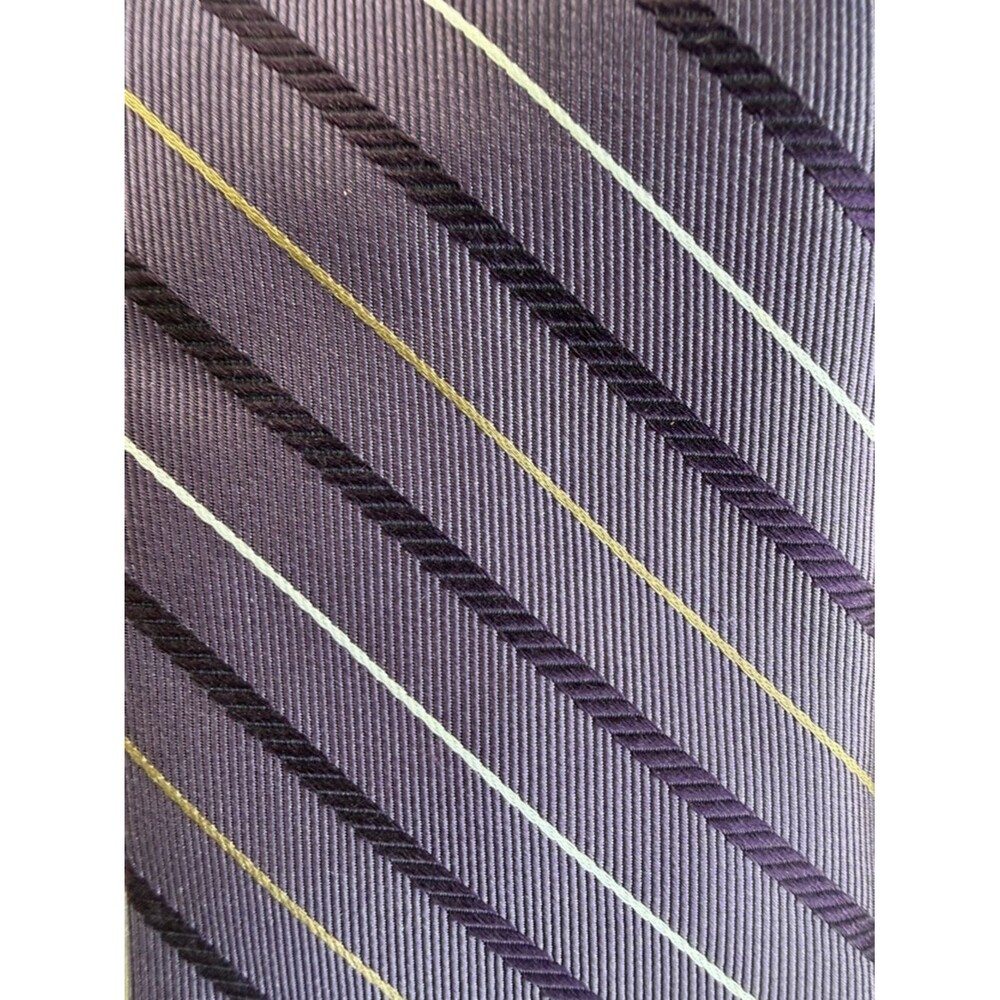 Joseph A. Bank Purple White Lavender Diagonal Stripe Silk Tie 3”